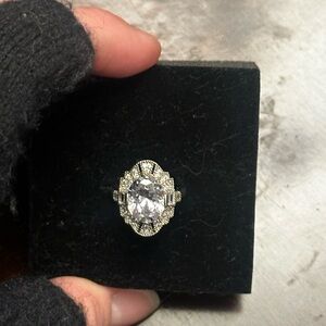 Sterling silver cz art deco